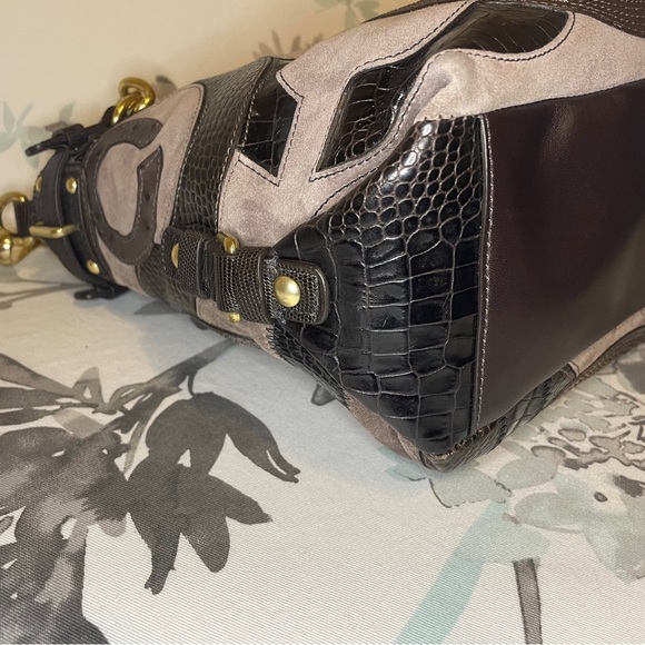 Coach 14339 Brown Suede Leather C Inlay Purse - Picture 11 of 16